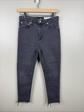 Rag & Bone Nina High Rise Ankle Skinny Jeans Wythe Washed Charcoal Women's 28